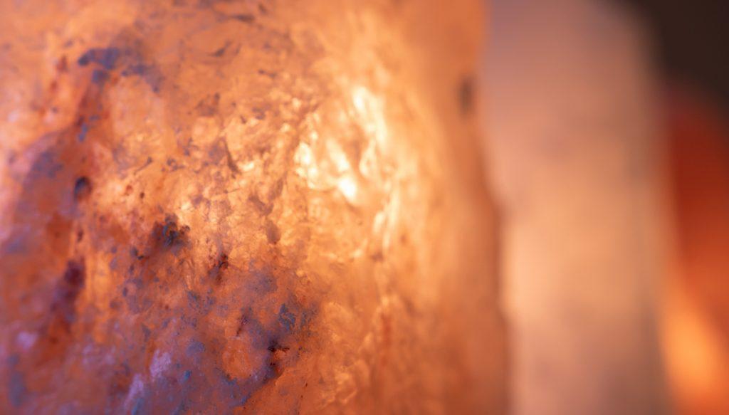 Close up of a salt lamp.